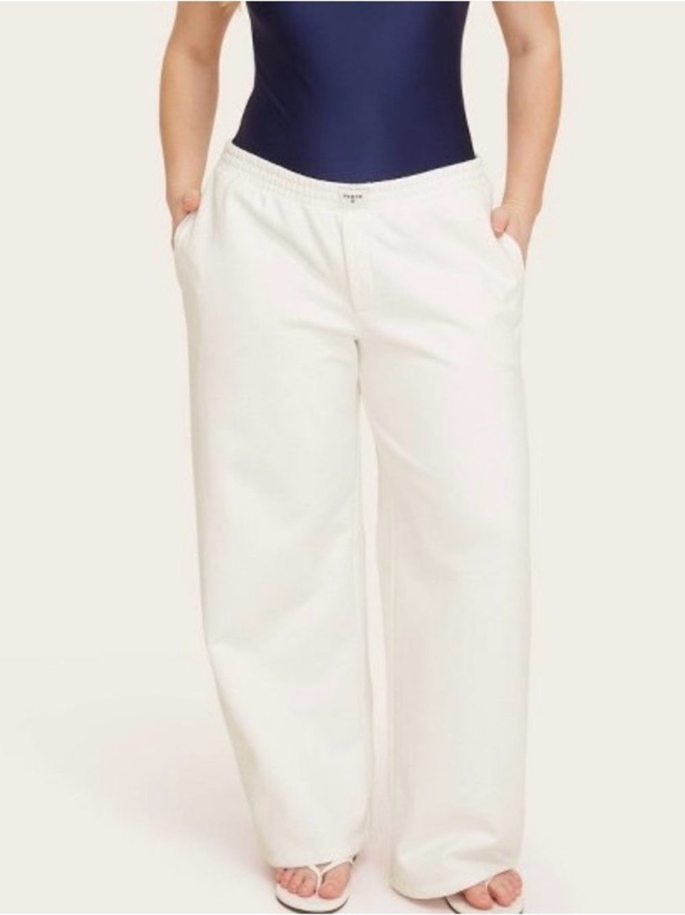Women's Wide-Leg Target PARKE Pull-On Pants in White/Cream